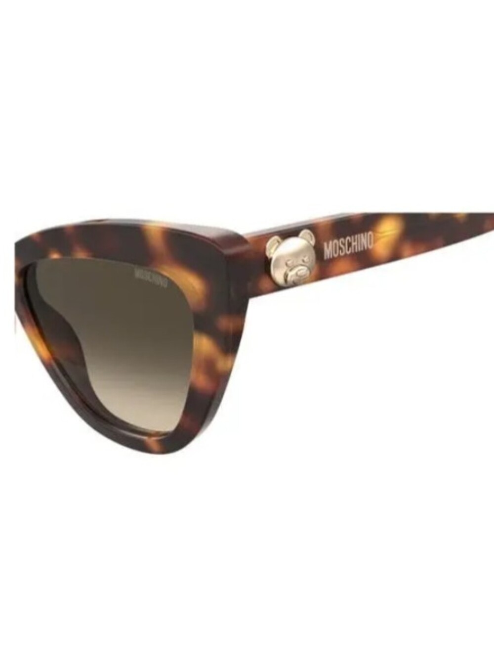 moschino Havana bear logo cateye sunglasses brown tortoise shell NWT